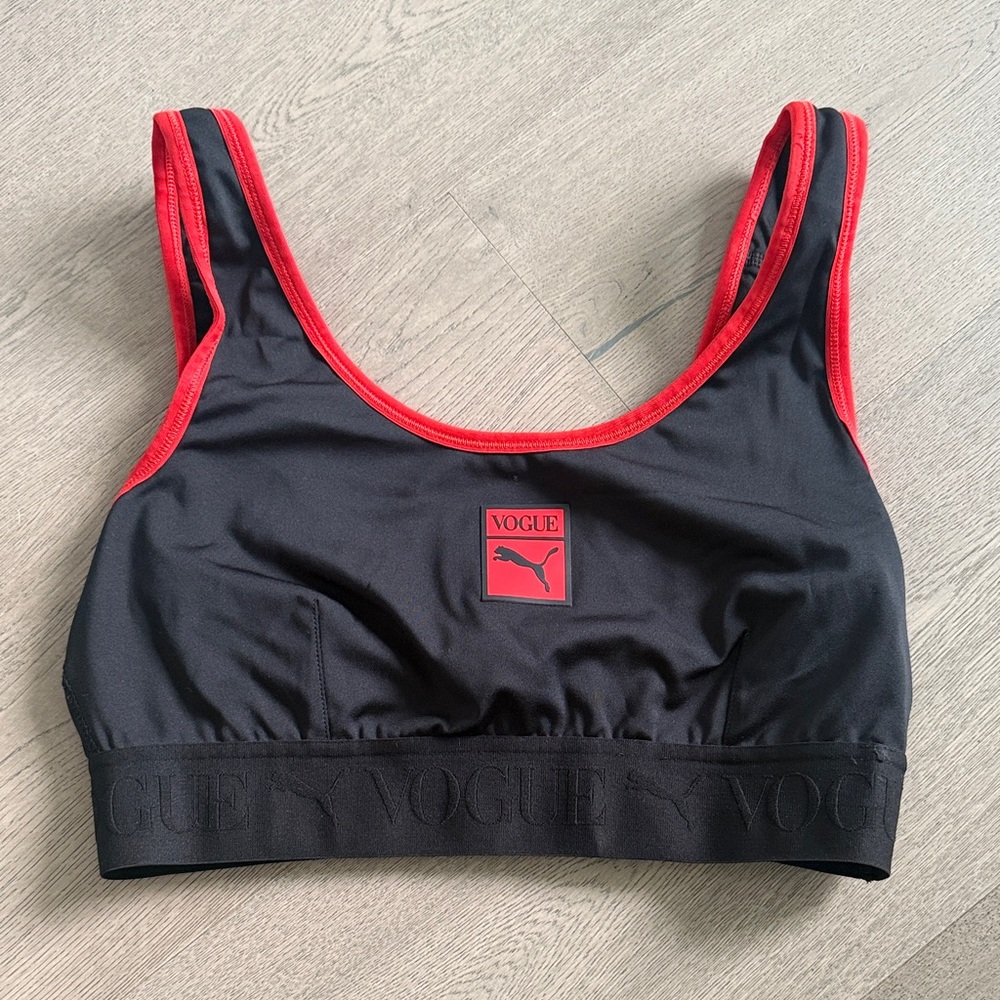 Vogue x Puma Black and Red Sports Bra